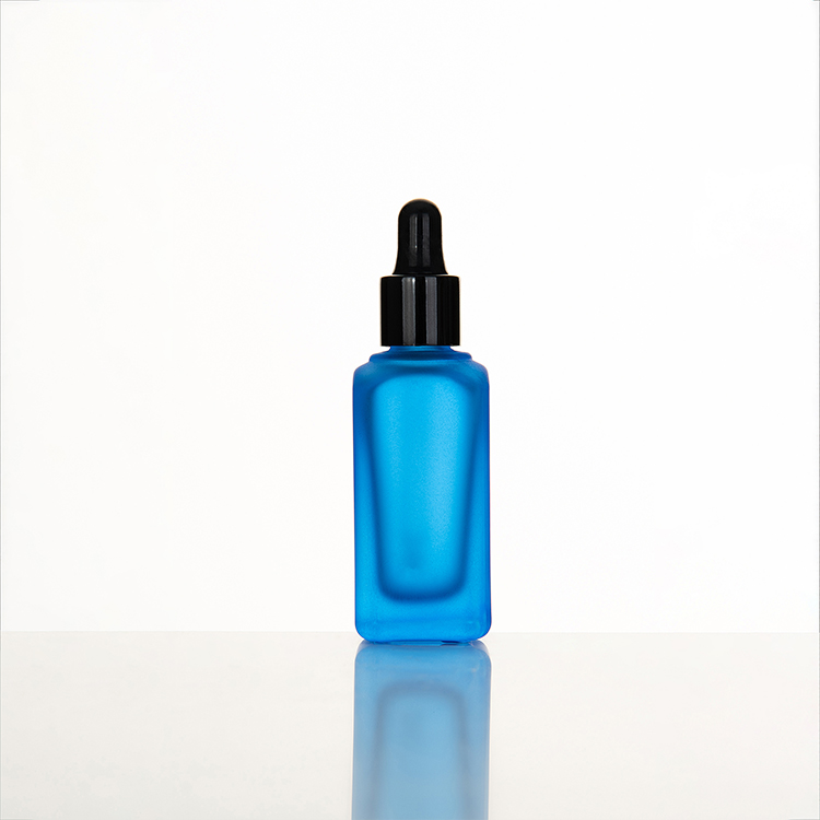 EU-2002 0.5oz matte blue glass bottle with glass dropper