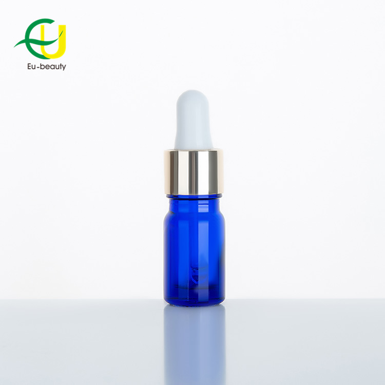 5ml blue essential oil glass bottle with glass dropper