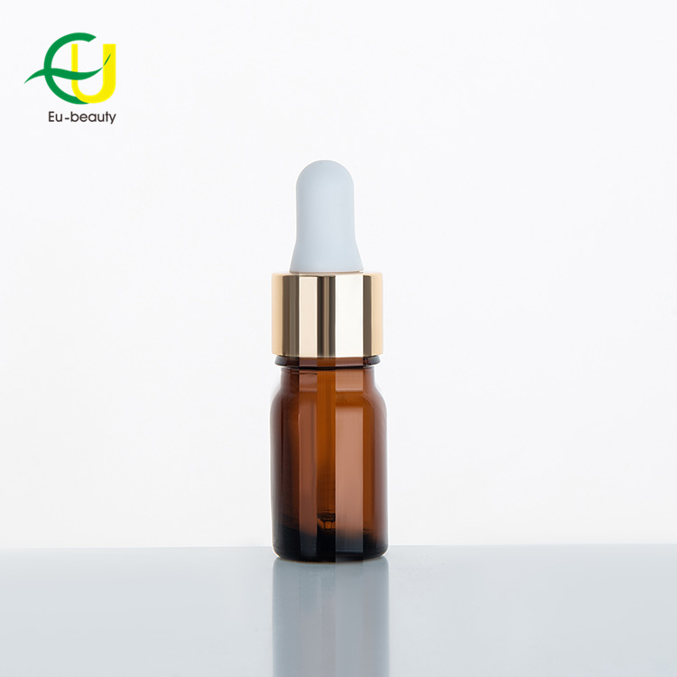 Flaconi di olio essenziale in vetro ambrato da 5 ml con contagocce in silicone