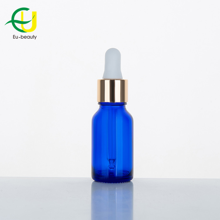 0.5oz cobalt blue medical bottles with droppers