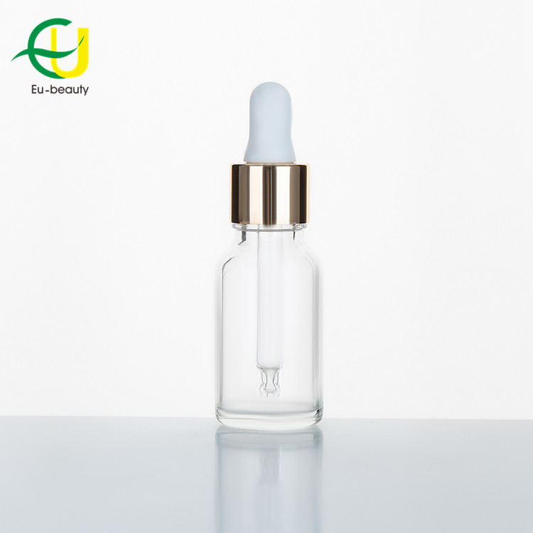 klare Glasflaschen für ätherische Öle mit Pipette 15ml