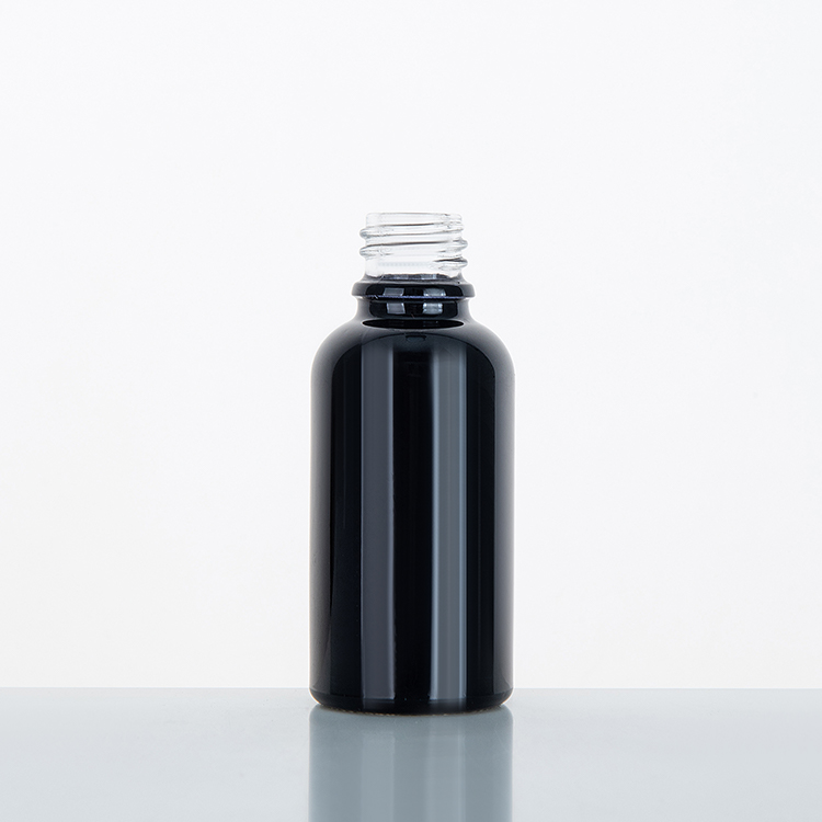 30ml black glass dropper bottles with aluminum silver dropper