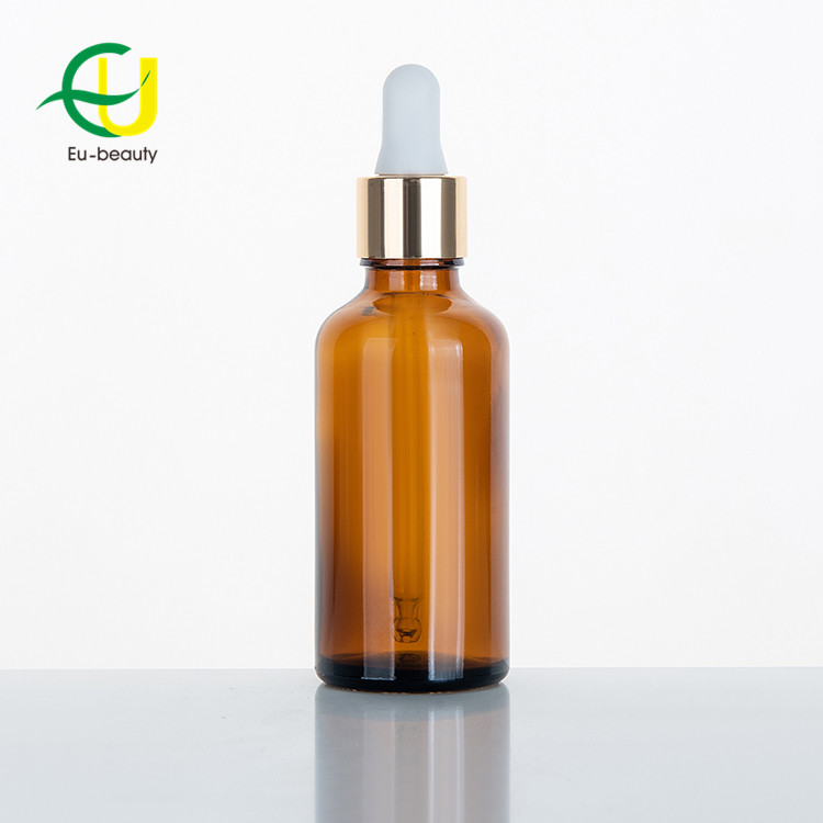 50ml amber essential oil serum glass bottle graduated dropper