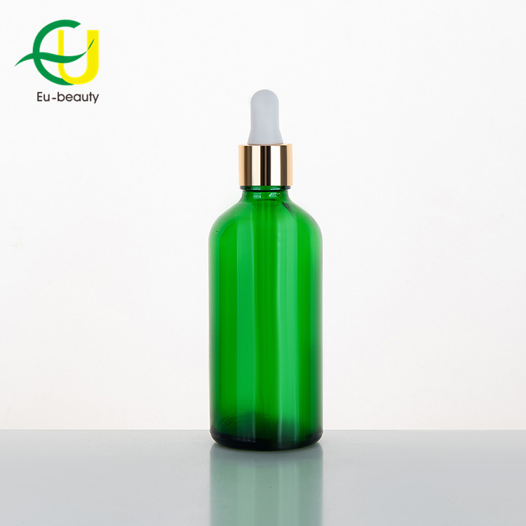 Botellas de vidrio de aceite esencial verde vacías de 100 ml