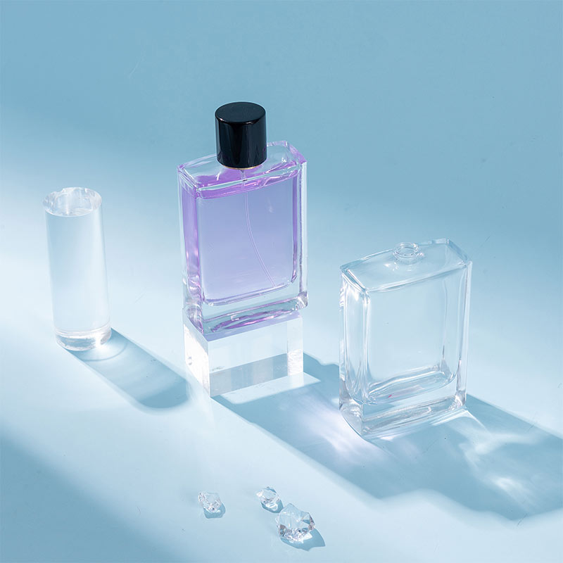 EUCS-0001 100ml perfume glass bottle with shiny black magnetic cap
