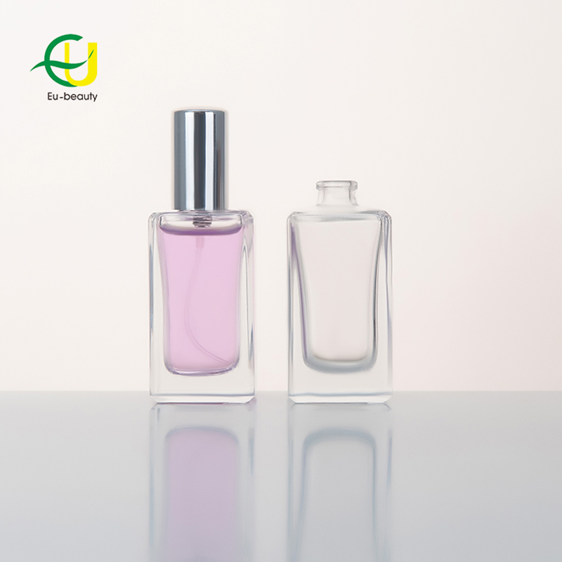 EUCS-0005 20ml square perfume glass bottle with crimpless perfume spray pump