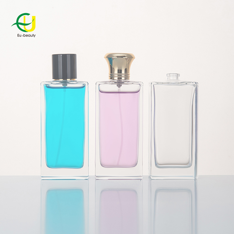 EUCS-0007 100ml perfume glass bottle FEA15mm perfume pump aluminum collar
