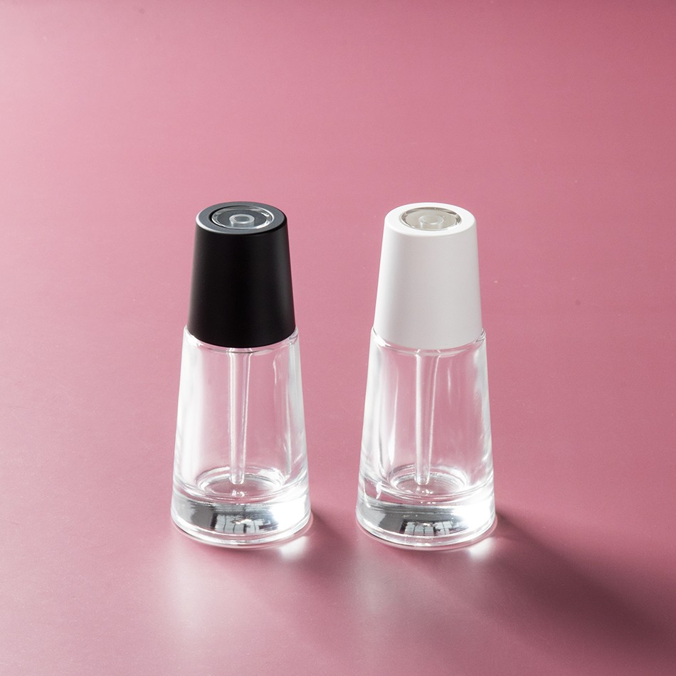 Luxury Unique Color Coating 1oz 30ml transparent Glass Cosmetic Face Push Button Dropper Bottle For Serum And Lotion