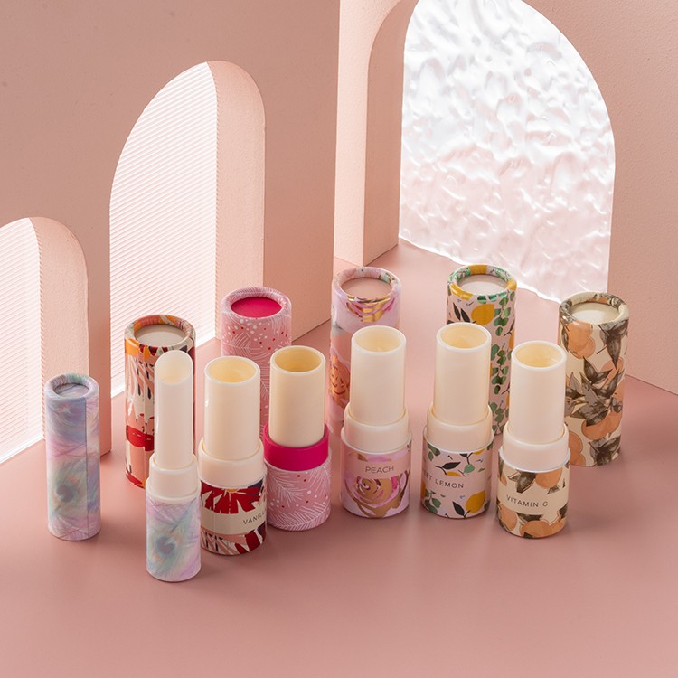 Eco Friendly Cardboard Containers Custom Design Twist Up Paper Tube For Solid Perfume Packaging
