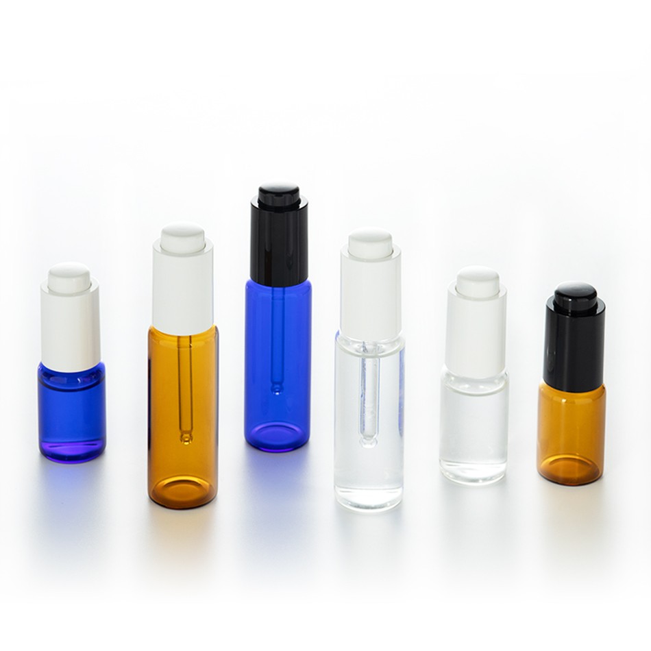 Fast Shipping 15ml 1/2oz Push Button Dropper Bottle Mini Serum Bottles with Skincare Packaging
