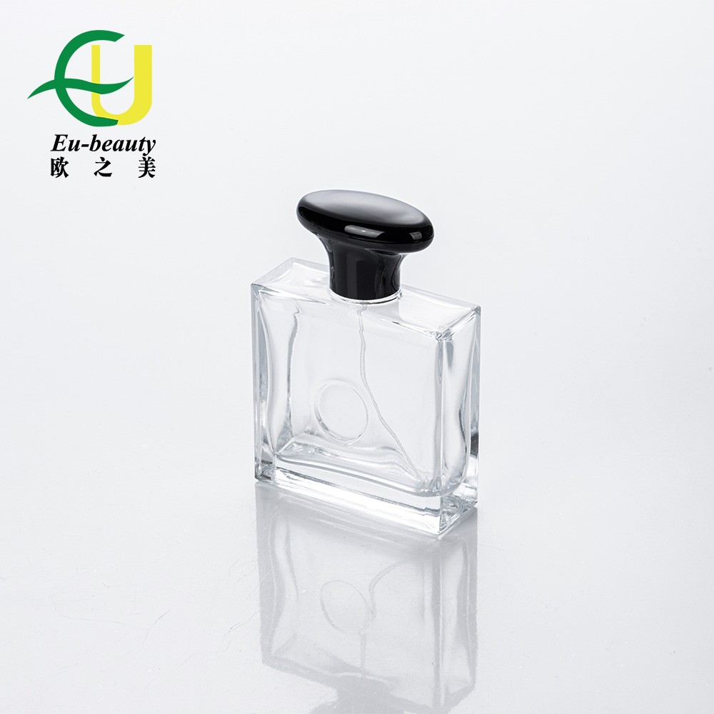 EU-Beauty 100ml Square Perfume Bottle/cosmetic black perfume Cap Perfume Atomizer Spray Bottle/rectangular Perfume Glass Bottle