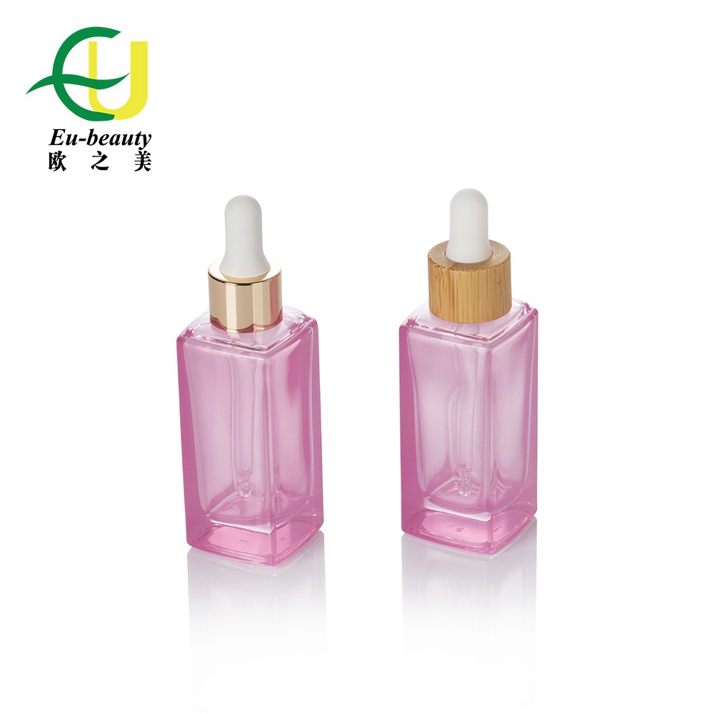 EU-SH2019 Manufacturers 30ml Square Bottle Glass Bottle Cosmetics Essential Oil Thick Bottom Dropper Bottle 