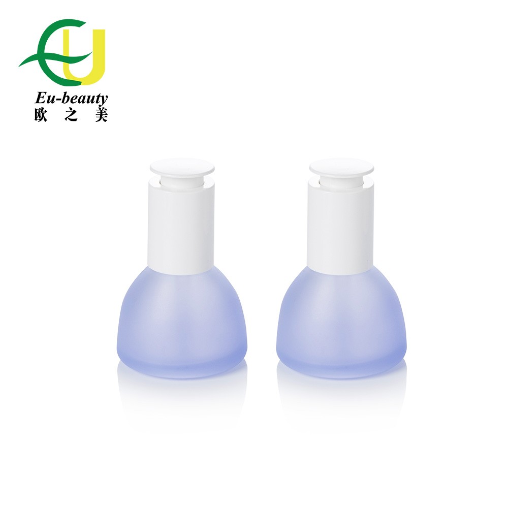 EU2007 Frosted 30ml conical shape glass bottle cosmetic essential oil bottle with dropper