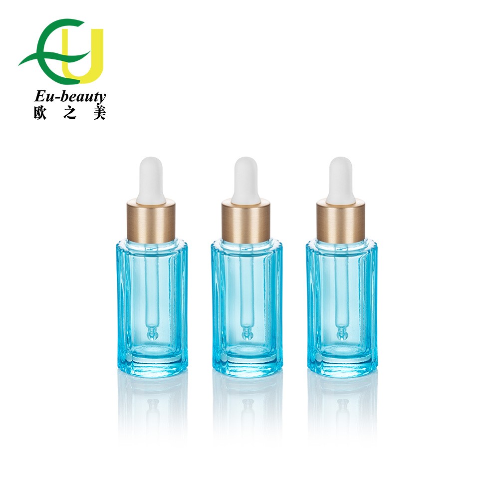 EU2012 Empty Serum Bottle 30ml Glass Essential Oil Face Hair Serum Dropper Bottle