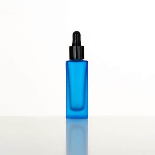 EU-2006 30ml matte blue glass bottle with plastic smooth dropper