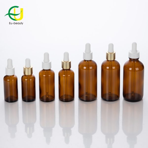EU-Beauty Wholesale 30ml 50ml 100ml Empty Brown Tincture Glass Essential Oil Amber Glass Dropper Bottle