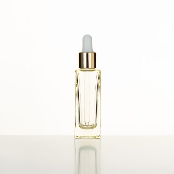 EU-2006 1oz glass bottle with shiny gold aluminum dropper