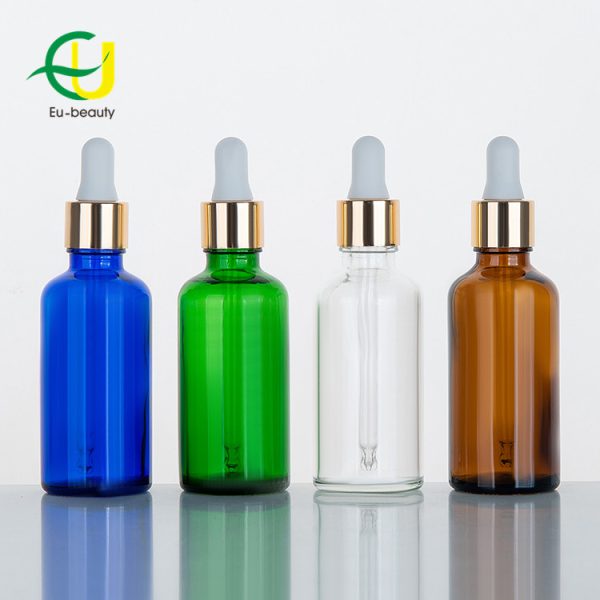 50ml clear amber green blue glass essential oil bottle