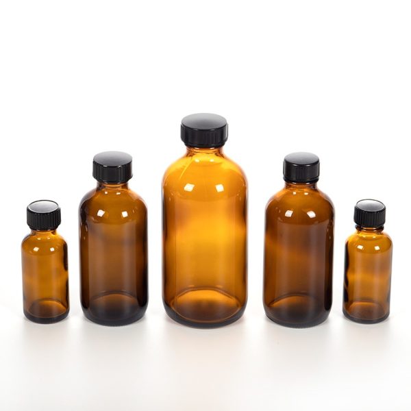 EU-Beauty 30ml 120ml 230ml Amber Essentials Oil Amber Glass Bottles With Euro Dropper Orifice Reducer Cap For Perfume Aromatherapy