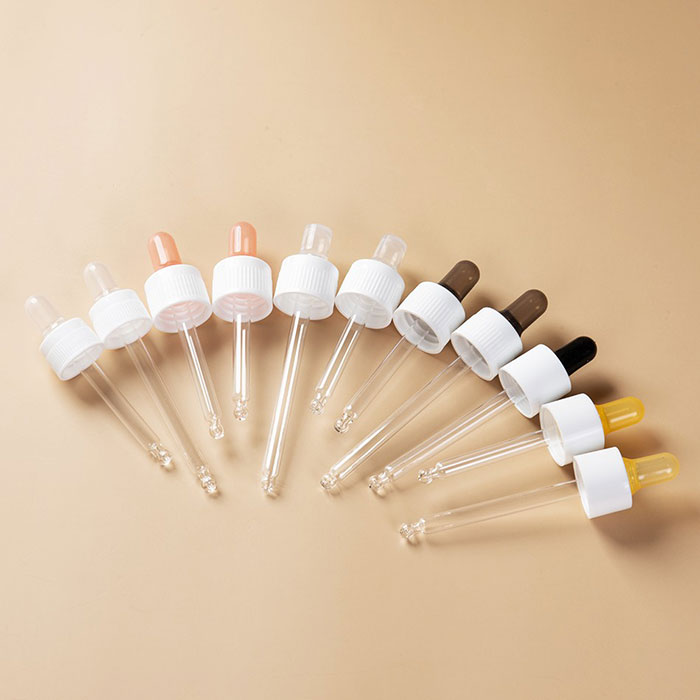 EU-Beauty Smooth White coloful Dropper Cap White Plastic Dropper With Pipette Rubber For Glass Bottle