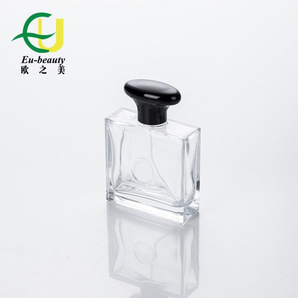 EU-Beauty 100ml Square Perfume Bottle/cosmetic black perfume Cap Perfume Atomizer Spray Bottle/rectangular Perfume Glass Bottle