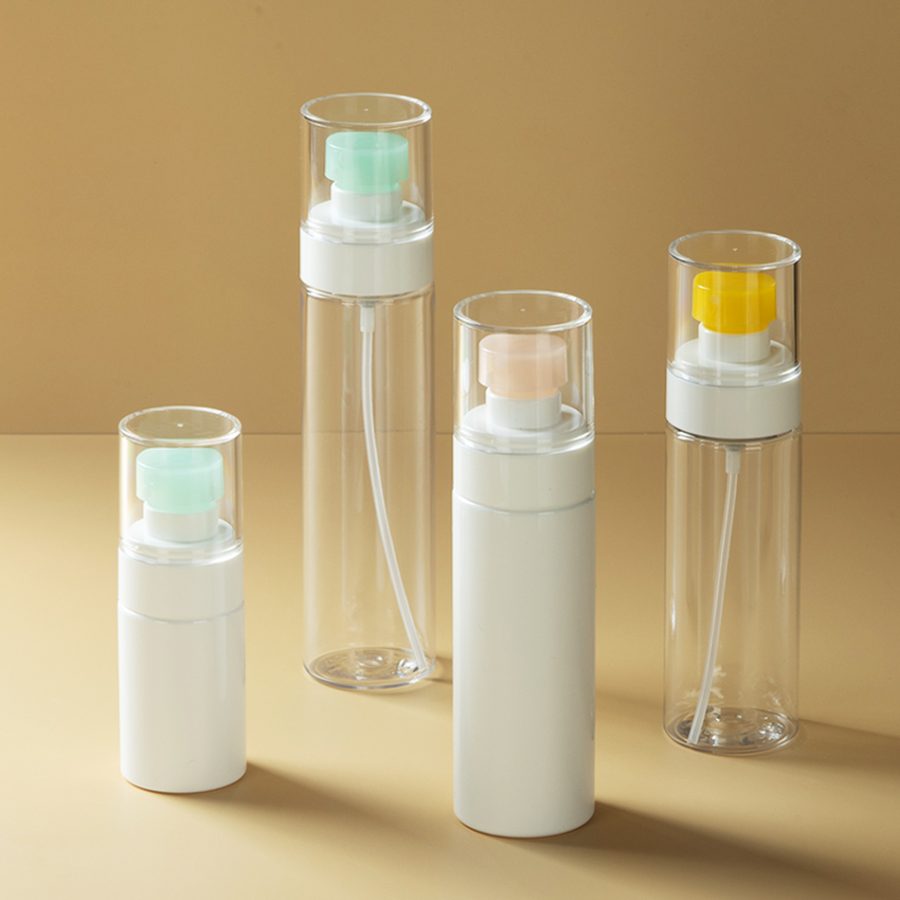 Empty Fine Mist Pet with colorful spray pump 30ml 40ml 50ml 60ml 80ml 100ml Clear Plastic Spray Bottle For Cosmetic Packaging插图