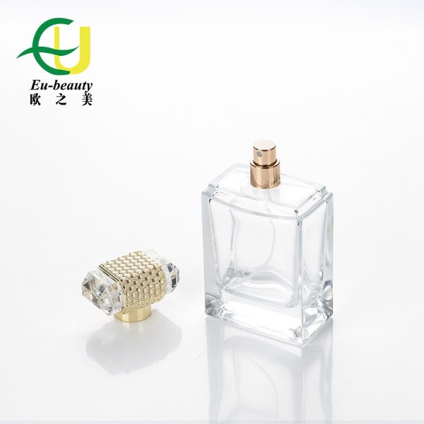 Luxury Design Thick Bottom High Quality Customized Logo 100ml Square Empty Perfume Packaging Bottle accept custom Box