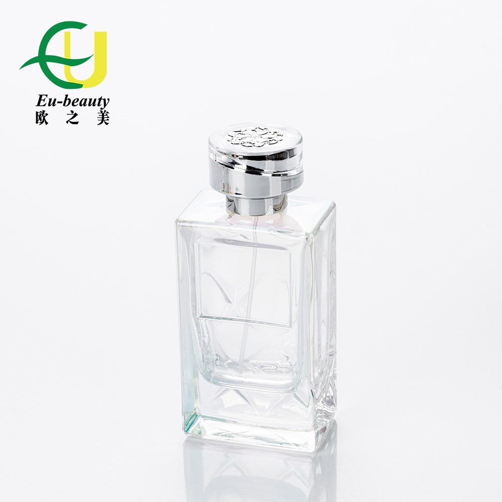 Custom Rectangle Perfume Bottle 75ml Empty Glass Perfume Spray Bottle accept custom Packaging And Box