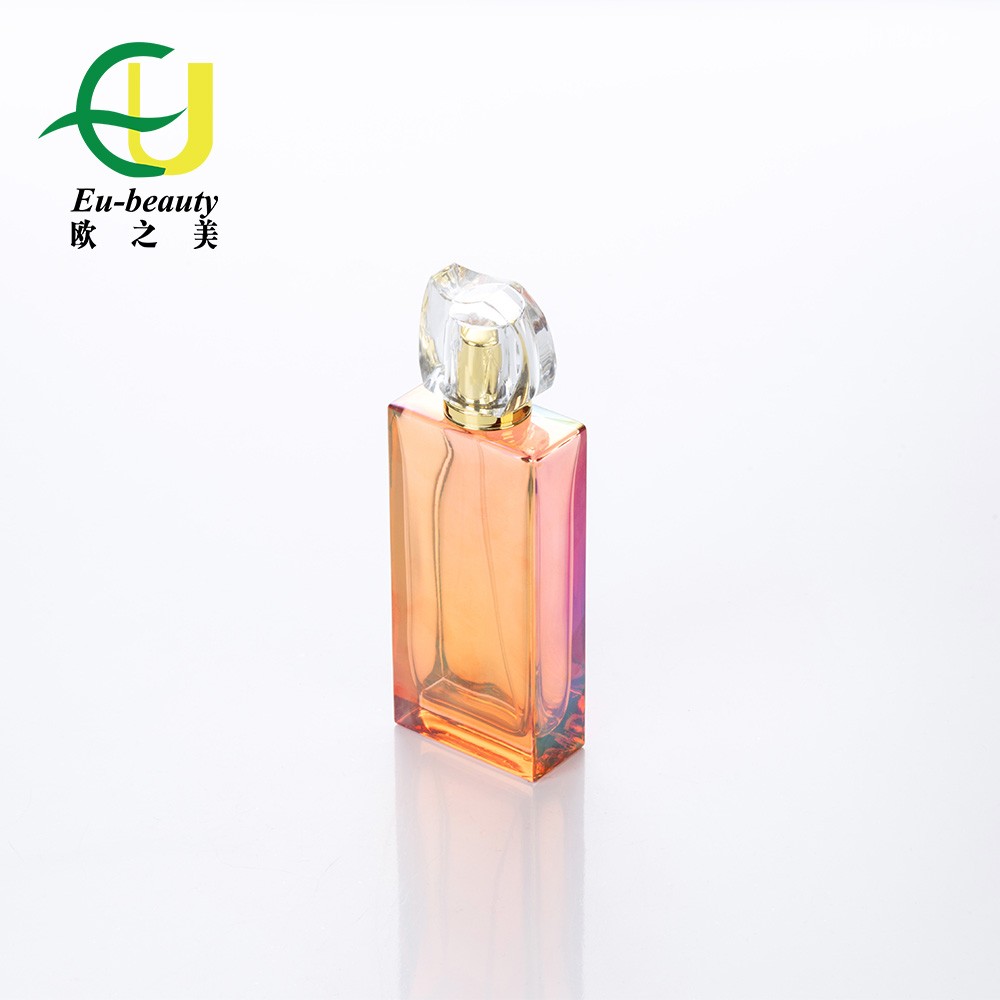 EU-Beauty Luxury High glass Bottles Glass Square 100ml Empty Perfume Bottle Packaging
